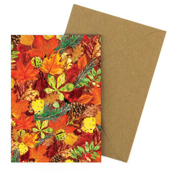 Autumna Fallen Leaves Greetings Card, 2 of 7