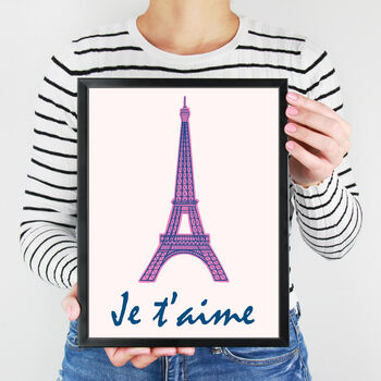 Je T'aime Eiffel Tower Art Print, 2 of 3