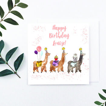 Personalised Llama Birthday Card, 2 of 4
