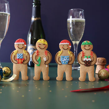 Biscuiteers Hand Iced Jolly Gingers Christmas Party Letterbox Biscuits, 2 of 2