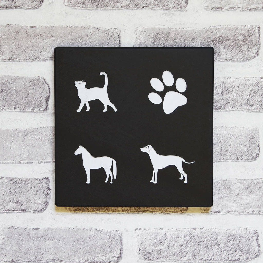 Slate House Sign With Animal By Marbletree 