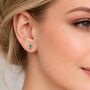 Sterling Silver Emerald Baguette Stud Earrings – 6mm X 4mm, thumbnail 3 of 5