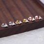 Sterling Silver Extra Tiny Minimalist Triangle Cz Crystal Stud Earrings, thumbnail 1 of 12