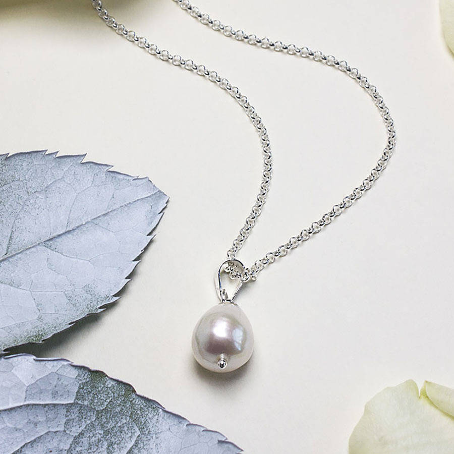 Sterling Silver Pear Shaped Pearl Necklace By Martha Jackson Sterling ...