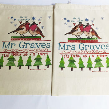 Personalised Mr And Mrs Christmas Sacks, 6 of 8