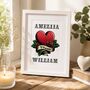 Personalised 'Forever' Tattoo Style Heart Print, thumbnail 3 of 3