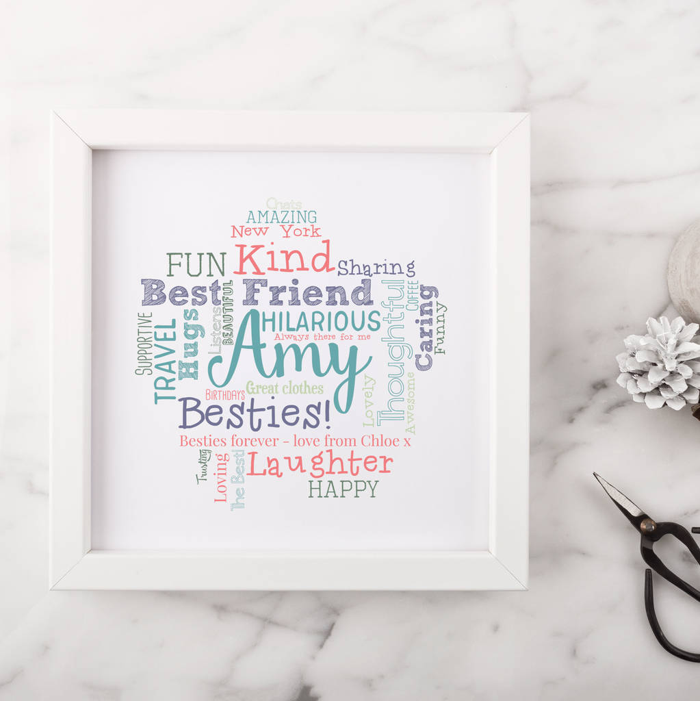 Personalised Friend Word Art Gift By Hope and Love | notonthehighstreet.com