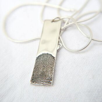 Recycled Silver Fingerprint Tag Necklace, 4 of 8