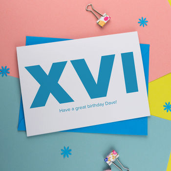 Personalised Birthday Card Roman Numerals, 3 of 3