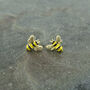 Bee Stud Insect Earrings, Gold Tone, thumbnail 1 of 2