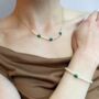 Malachite And Freshwater Pearl 18k Gold Plated Bracelet, thumbnail 1 of 3