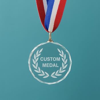 Best Boyfriend Glass Medal – Custom Engraved Crystal Award, 3 of 4