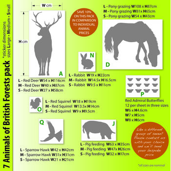 Seven British Forest Animal Wall Stickers, 4 of 7