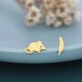 Sterling Silver Mouse And Wheat Stud Earrings, thumbnail 6 of 11