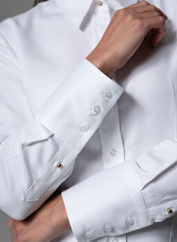 Charmaine White Textured Tuxedo Evening Shirt, 4 of 4