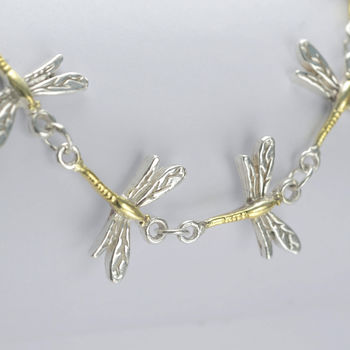 Dragonfly Bracelet In Silver And Gold, 5 of 5