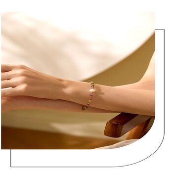 Monaco D'or Gold Pearl Ombré Tourmaline Natural Stone Gift Bracelet, 4 of 5