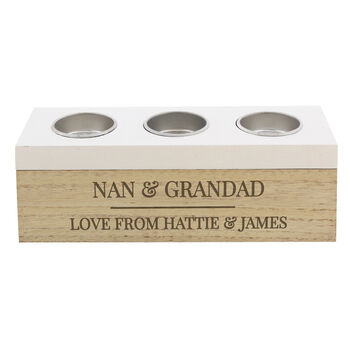 Personalised Classic Triple Tea Light Box Tealight Hold, 12 of 12