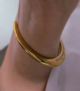 Torque Angled Pave Cuff 18k Gold Waterproof Bracelet, 5 of 10