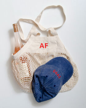 Personalised Embroidered Net Tote Bag, 3 of 10