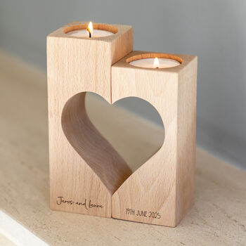 Personalised Wedding Anniversary Gift Candle Holder Set, 6 of 11