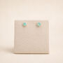 4mm Sterling Silver Aqua Opal Stud Earrings, thumbnail 3 of 9