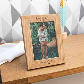 Personalised Engaged Photo Frame With Heart, 4 of 7