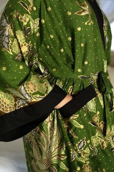 Khaki Batik Kimono Robe, 3 of 6