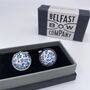 Liberty Cufflinks In Navy And White Ditsy Floral, thumbnail 2 of 3