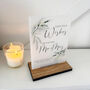 Botanical Personalised Leave Your Wishes Acrylic Sign Opaque A5 Wedding Guest Book Sign, thumbnail 5 of 5