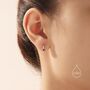 Tiny Pear Shape Amethyst Purple Cz Huggie Hoops, thumbnail 7 of 11