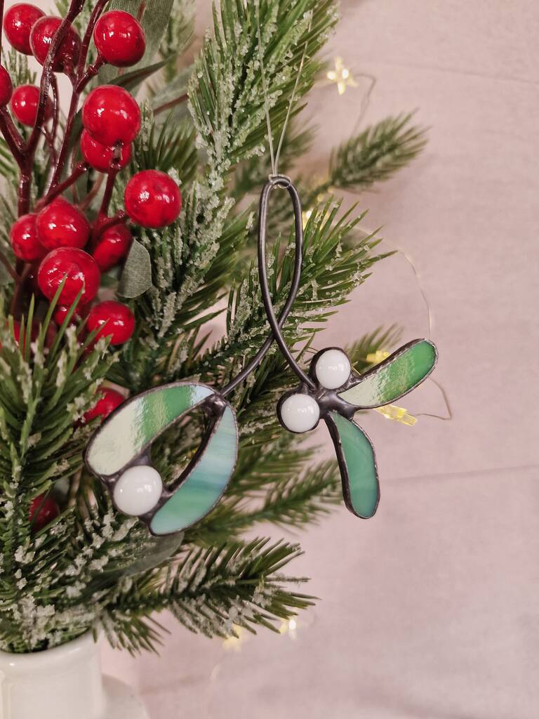 Glass Mistletoe Christmas Ornaments Gifts, 1 of 4
