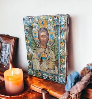 Jesus Christ Icon Print, Greek Orthodox Wall Art, 4 of 5