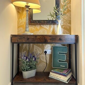 Embroidered Letter Cushion In Forest Green, 2 of 4