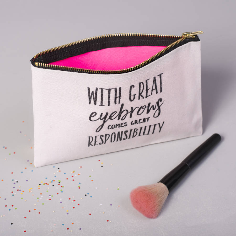 'with great eyebrows' make up bag by oakdene designs ...