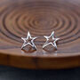 Sterling Silver Star Stud Earrings, thumbnail 1 of 4
