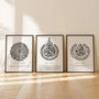Set Of Three Arabic Calligraphy Quran Verses Posters Islamic Wall Art, thumbnail 4 of 7