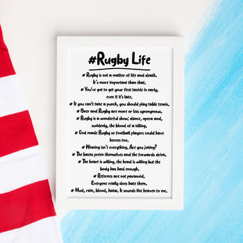 Hashtag Rugby Life Print, 2 of 2