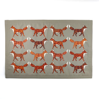 Red Foxes Large Fabric Placemat, 2 of 11