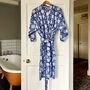 Wrap Kimono In Summer Blu Block Print, thumbnail 4 of 4