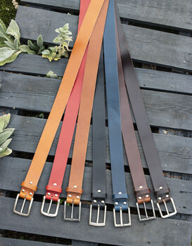 Handmade Leather Belt And Matching Keyring Mens Gift Made In The UK, 2 of 11