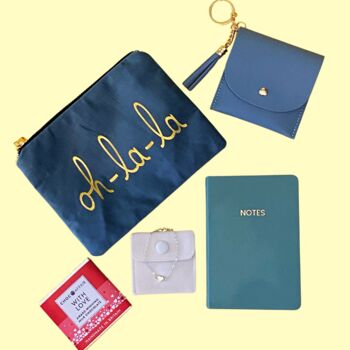 Jewellery, Notebook, Purse And Makeup Bag Gift Box Blue, 6 of 9