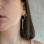 Gravity Earrings 14k Gold Filled And Herkimer Diamonds, thumbnail 6 of 8