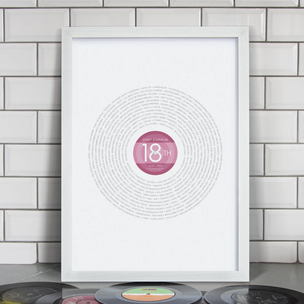 Personalised 18th Birthday 'Year 2005' Record Print, 1 of 3