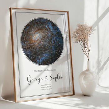 The Night We Moved In Personalised Star Map Print New Home Gift, 2 of 12