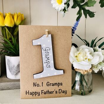 Personalised Father's Day Grandpa No.One Keepsake Card, 2 of 2