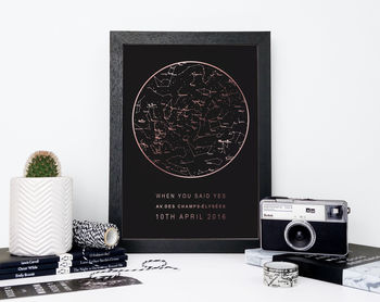 Black And Gold Metallic Map Of The Stars Print, 3 of 7