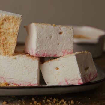 Strawberry Marshmallow Gift | Handmade Scouse Mallow With Custard Cream Topping, 2 of 5