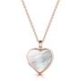 Mother Of Pearl Heart Locket 18 K Rose Gold Plate, thumbnail 3 of 11