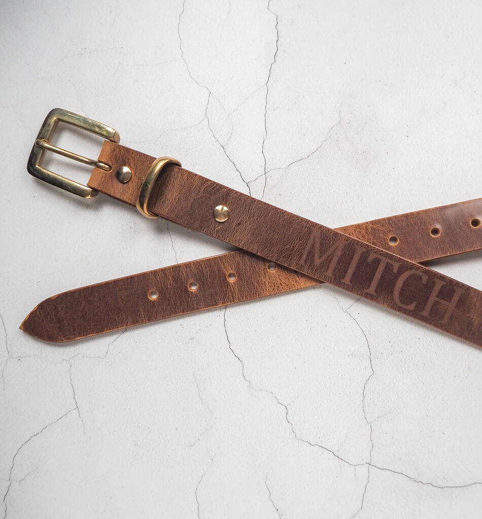 Personalised Name Leather Belt, 1 of 8